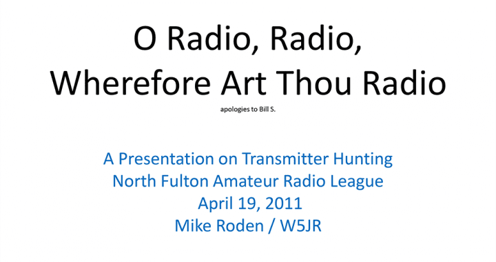 Transmitter Hunting Presentation